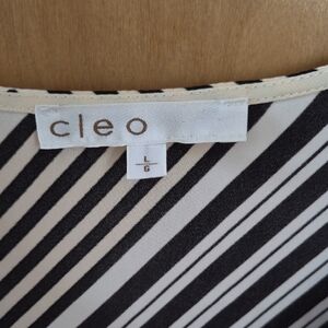 Cleo Diagonal Striped Monochrome Top